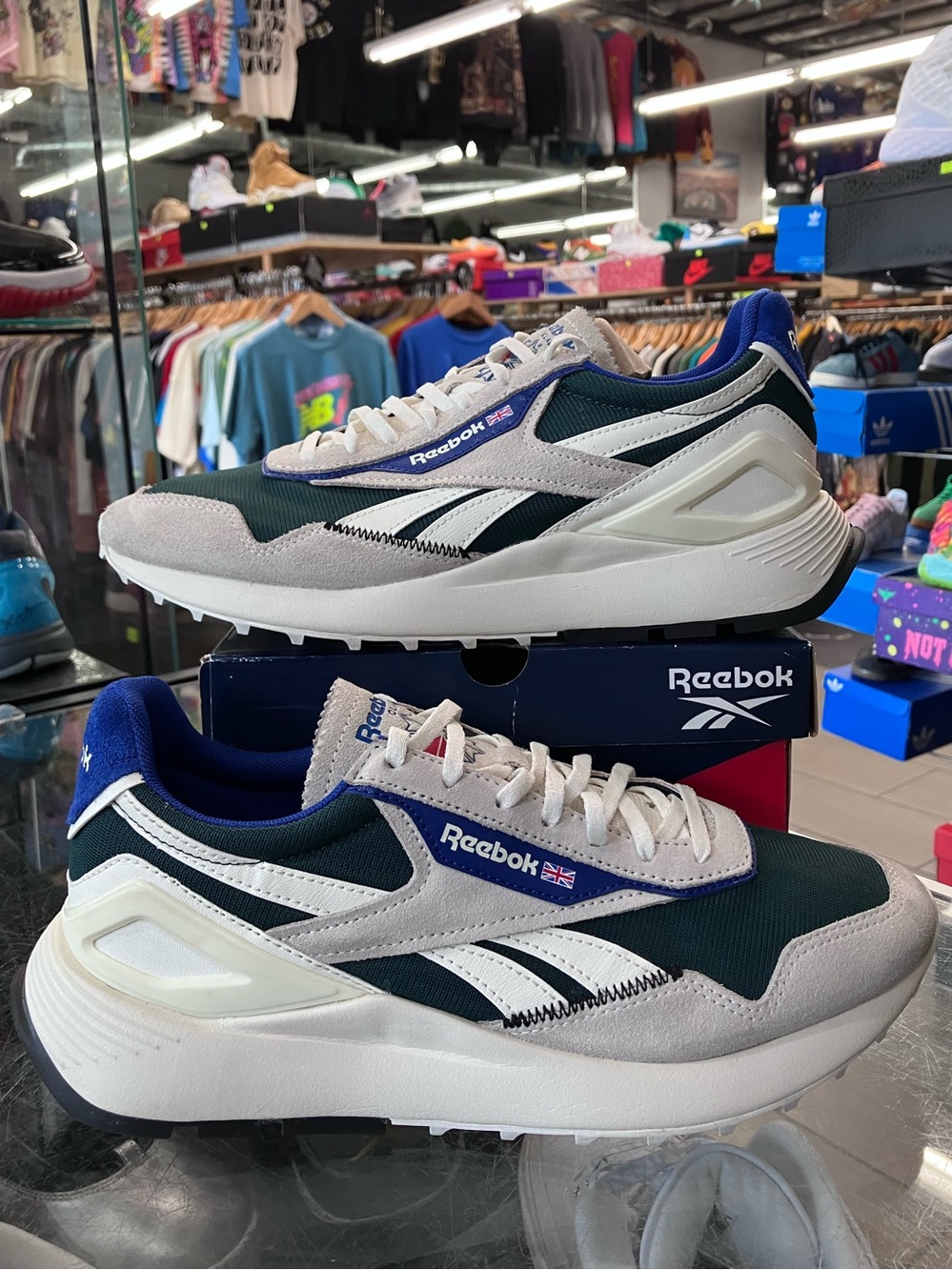 Reebok Classic Leather Legacy AZ Chalk Forest Cobalt Size 8.5